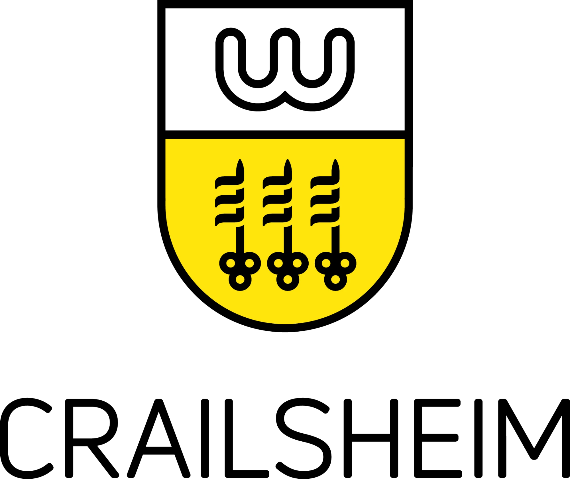 Das wei&szlig;-gelbe Logo der Stadt Crailsheim.